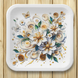 Papier Quilling Bloemen en Vlinders Papieren Bordje