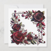 Papier Quilling Bourgondische Rozen en parels Kaart (Achterkant)