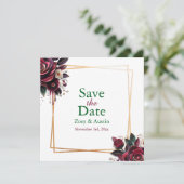 Papier Quilling Bourgondische Rozen Parels Bewaar Kaart (Staand voorkant)