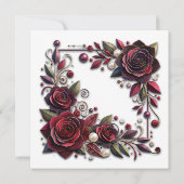 Papier Quilling Bourgondische Rozen Parels Bewaar Kaart (Achterkant)