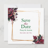 Papier Quilling Bourgondische Rozen Parels Bewaar Kaart (Voorkant)