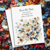 Papier Quilling Flowers Wedding Sla de datum op Kaart