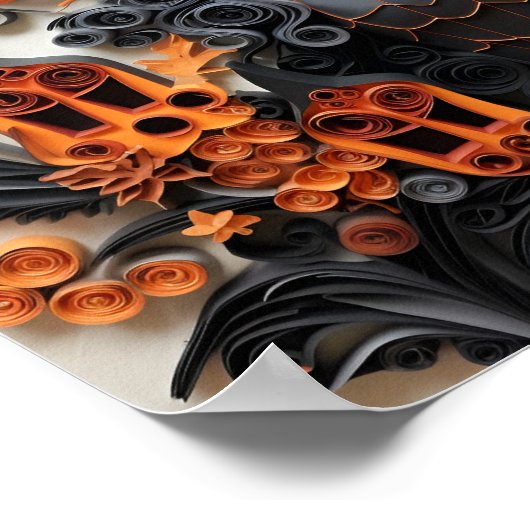 Papier Quilling Halloween heksenkunst print (Hoek)