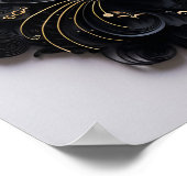 Papier Quilling Halloween zwart kat art print (Hoek)