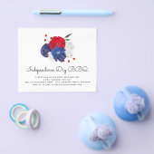 PAPIER | Red White Blue Florals 4 juli BBQ Uitnodi Flyer (Enkel)