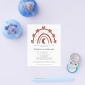 PAPIER Regenboog Terracotta QR Code Boho Bruiloft Flyer (Enkel)