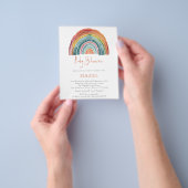 PAPIER | Retro Boho Rainbow Bohemian Baby shower Flyer (Hand)