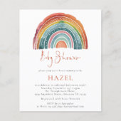 PAPIER | Retro Boho Rainbow Bohemian Baby shower Flyer (Voorkant)