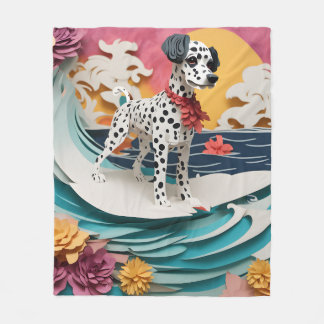 Papier Rococo Dalmatische Surfpastel Kleuren Fleece Deken