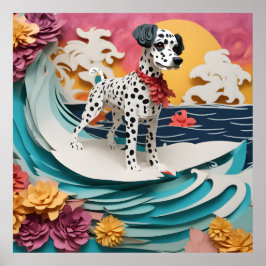 Papier Rococo Dalmatische Surfpastel Kleuren Poster