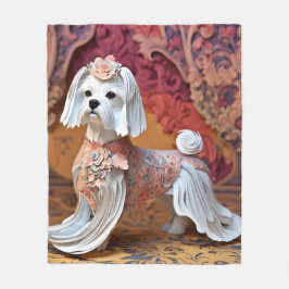 Papier Rococo Maltese pastelkleuren Fleece Deken