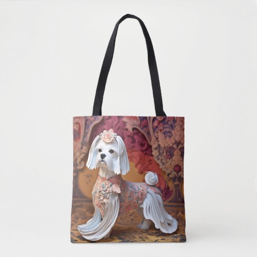 Papier Rococo Maltese pastelkleuren Tote Bag (Voorkant)