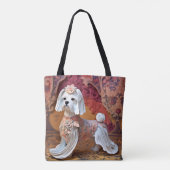 Papier Rococo Maltese pastelkleuren Tote Bag (Achterkant)