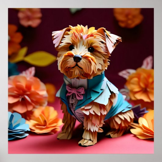Papier Rococo Norfolk Terrier pastelkleuren Poster (Voorkant)