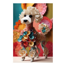 Papier Rococo Poodle Pastel Kleuren