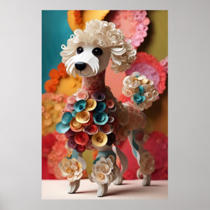 Papier Rococo Poodle Pastel Kleuren Poster