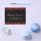 PAPIER  Rode Glitter Kerstmis Zwart Bedankt Flyer (Enkel)