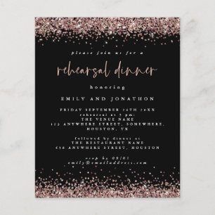 PAPIER   Roos Glitter Black Rehearsal Dinner Invit Flyer