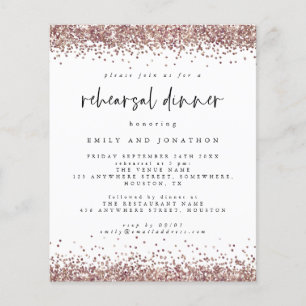 PAPIER   Roos Glitter White Rehearsal Dinner Invit Flyer