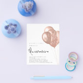 PAPIER Roos Gold Balloon QR Code Quinceañera Flyer (Enkel)