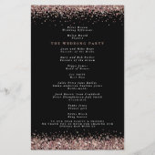 PAPIER | Roos Gold Glitter Black Wedding Programme Flyer (Achterkant)