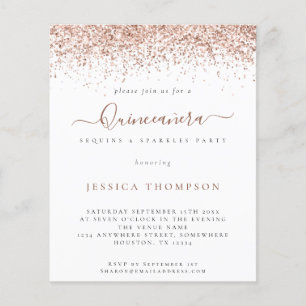 PAPIER Roos Gold Glitter Quinceañera Flyer