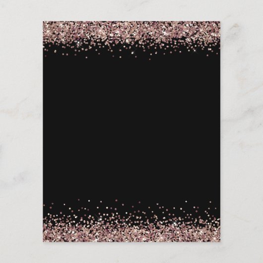 PAPIER | Roos Gold Glitter Verloving Black Invite Flyer (Achterkant)