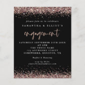 PAPIER | Roos Gold Glitter Verloving Black Invite Flyer (Voorkant)