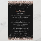 PAPIER | Roos Gold Glitter Wedding Black Menu (Voorkant)