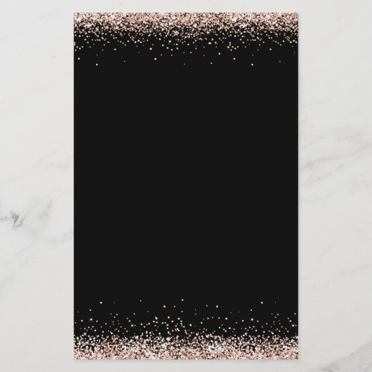 PAPIER | Roos Gold Glitter Wedding Black Menu (Achterkant)