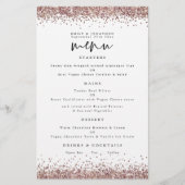 PAPIER | Roos Gold Glitter Wedding White Menu (Voorkant)