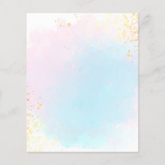 PAPIER | Roze Blauwgroen Waterverf Engagement Part Flyer (Achterkant)