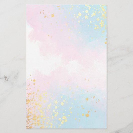 PAPIER | Roze Blauwgroen Waterverven Weddenschap Flyer (Achterkant)