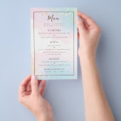 PAPIER | Roze Blauwgroen Waterverven Weddenschap Flyer (Hand)