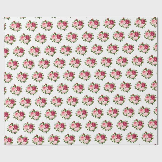 Papier-roze bloemen inpakken cadeaupapier (Vlak)