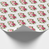 Papier-roze bloemen inpakken cadeaupapier (Hoek)