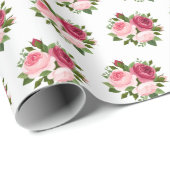 Papier-roze bloemen inpakken cadeaupapier (Rol Hoek)
