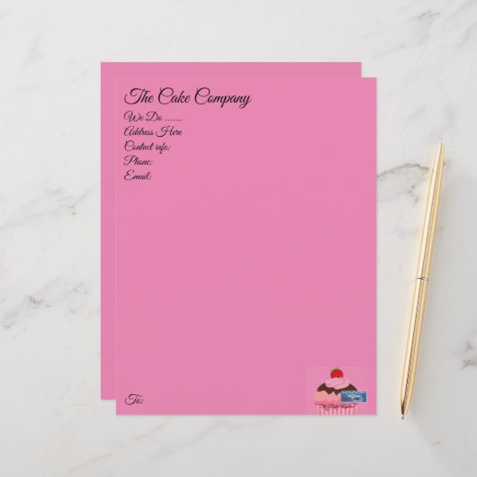 Papier Roze (Cupcake) RFPMDesigns ©️2024 (Voorkant / Achterkant in situ)