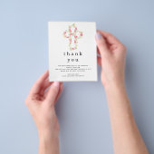 PAPIER | Roze Florals Cross Baptisme Hartelijk dan Flyer (Hand)