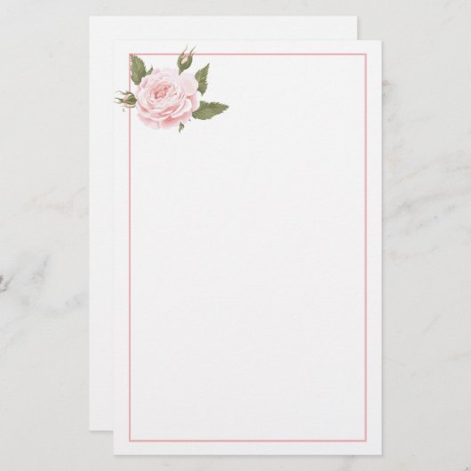 Papier, roze roze roze briefpapier (Voorkant / Achterkant)