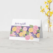 Papier Rozen Bloemen Band Note Kaart -Aanpassen (Gele Bloem)