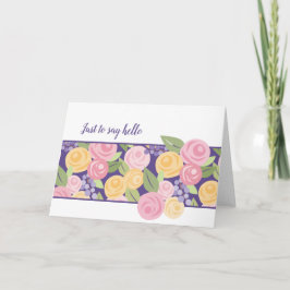 Papier Rozen Bloemen Band Note Kaart -Aanpassen