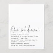 PAPIER | Script Black White Rehearsal Dinner Invit Flyer (Voorkant)