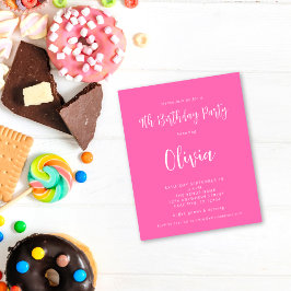 PAPIER | Script Hot Pink 9th Verjaardagsfeest Flyer