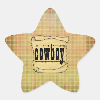  Papier Scroll Cowboy Star Stickers