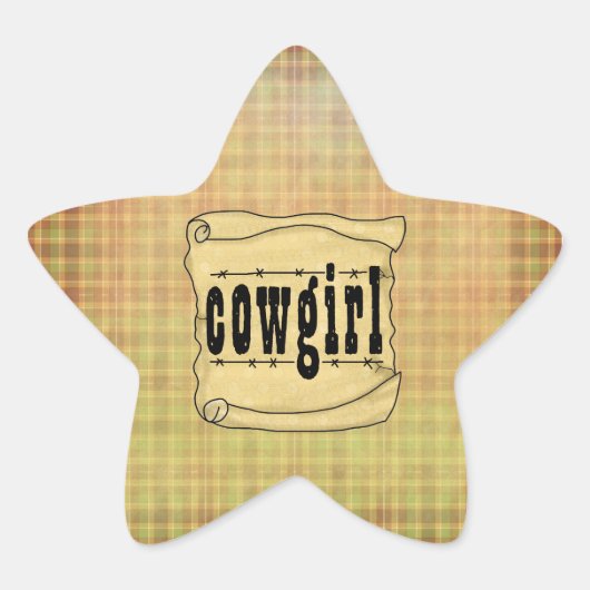 Papier Scroll Cowgirl Star Stickers (Voorkant)