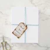 Papier Scroll rustiek land dank u Cadeaulabel (Met Touw)