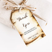 Papier Scroll rustiek land dank u Cadeaulabel