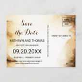 Papier Scroll Rustiek Land Save the Date Kaart (Achterkant)