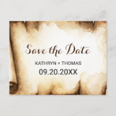 Papier Scroll Rustiek Land Save the Date Kaart (Voorkant)